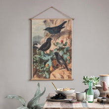 Printed Bamboo Scroll Wall Decor w/ Vintage Reproduction Birds Image - Chapin Furniture