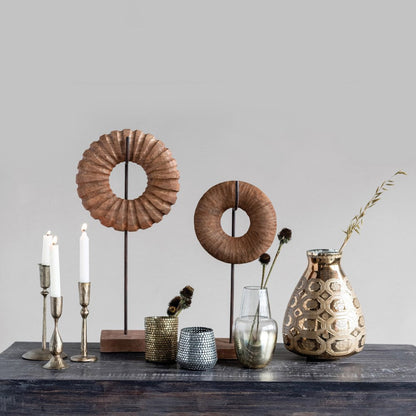 Hand-Forged Metal Taper Holder, Antique Brass Finish - Chapin Furniture