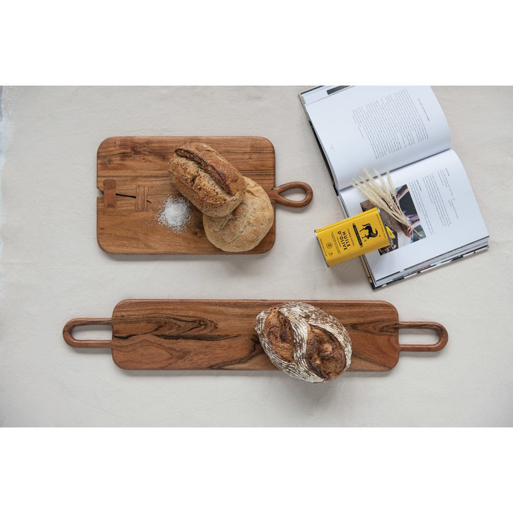 Acacia Wood Cheese/Cutting Board with Handle - Chapin Furniture