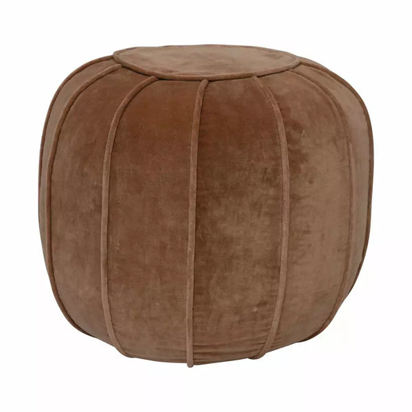 Cotton Velvet Pouf- Sand Color - Chapin Furniture