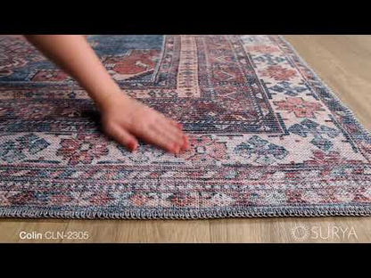 Colin Rug - CLN2305 - Blue/Coral