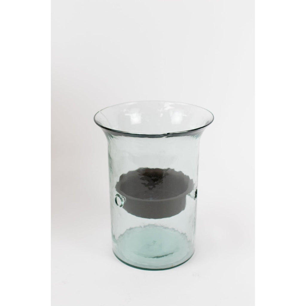 Original Glass Candle Cylinder with Rustic Insert \ Small - Chapin Furniture