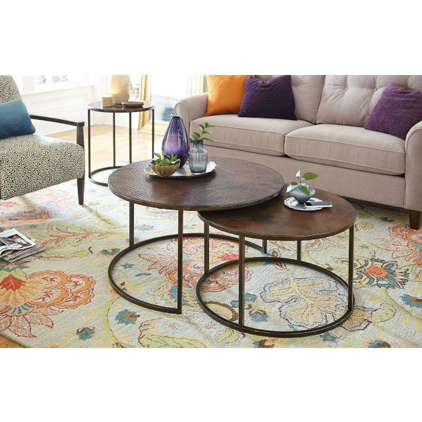 Sanford Round Nesting Cocktail Table - Thumbnail 2
