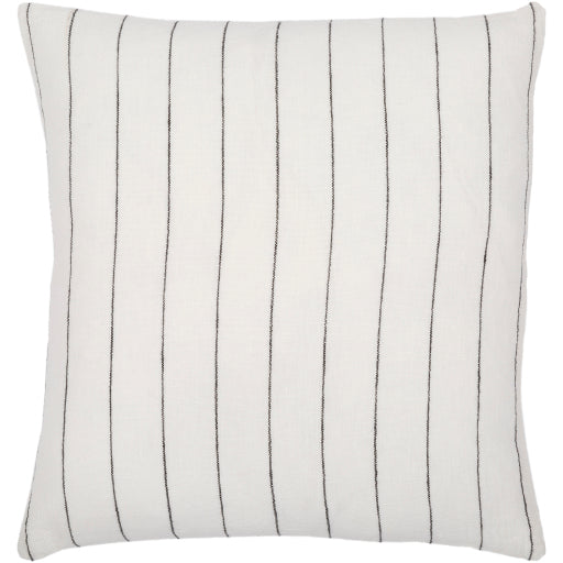 Linen Stripe Buttoned Pillow: Multiple Sizes