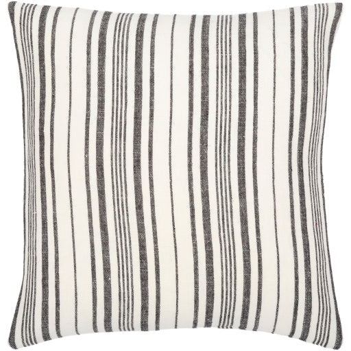 Linen Stripe Buttoned Pillow: Multiple Sizes