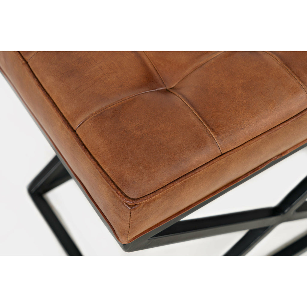 Global Archive Hogan Leather Ottoman- Multiple Color Options - Chapin Furniture