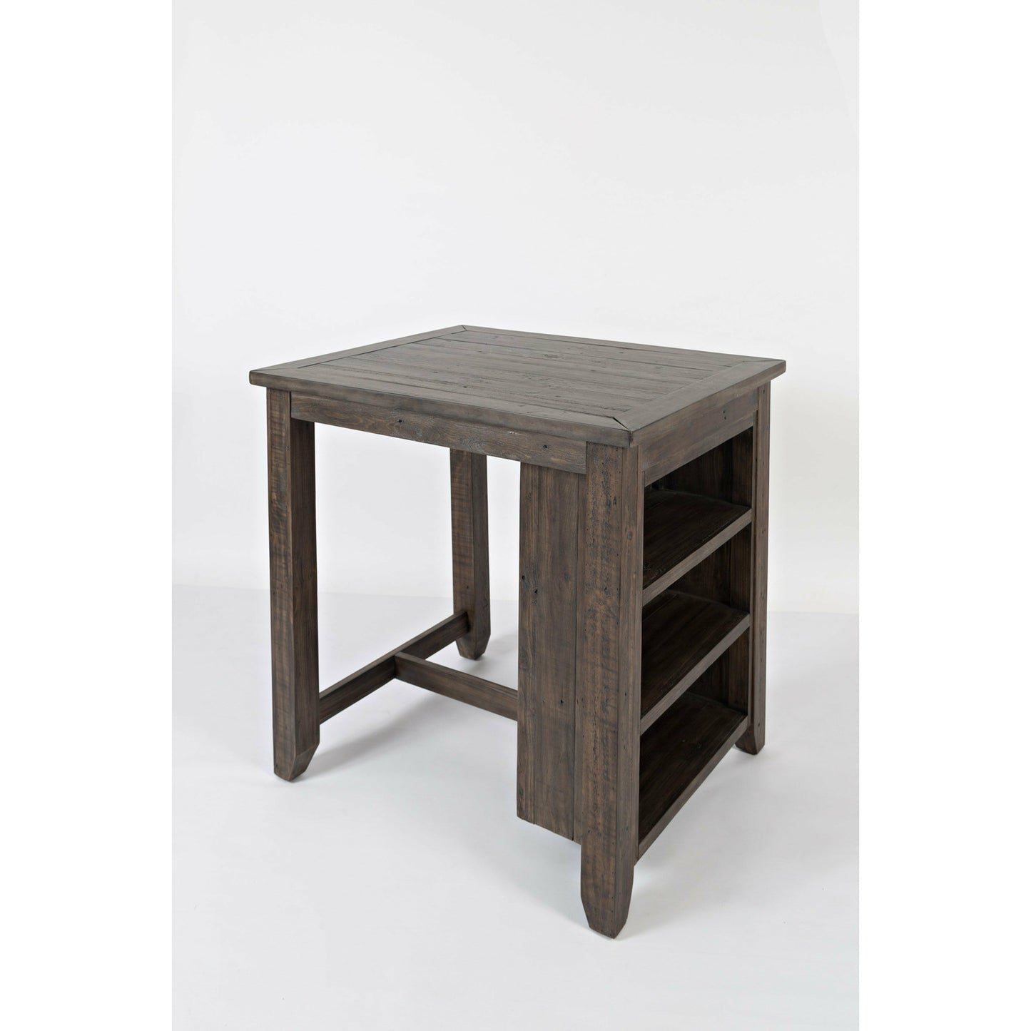 Madison County 3PC Counter Height dining With Shelves With 2 Saddle Stools- Multiple Color Options - Chapin Furniture