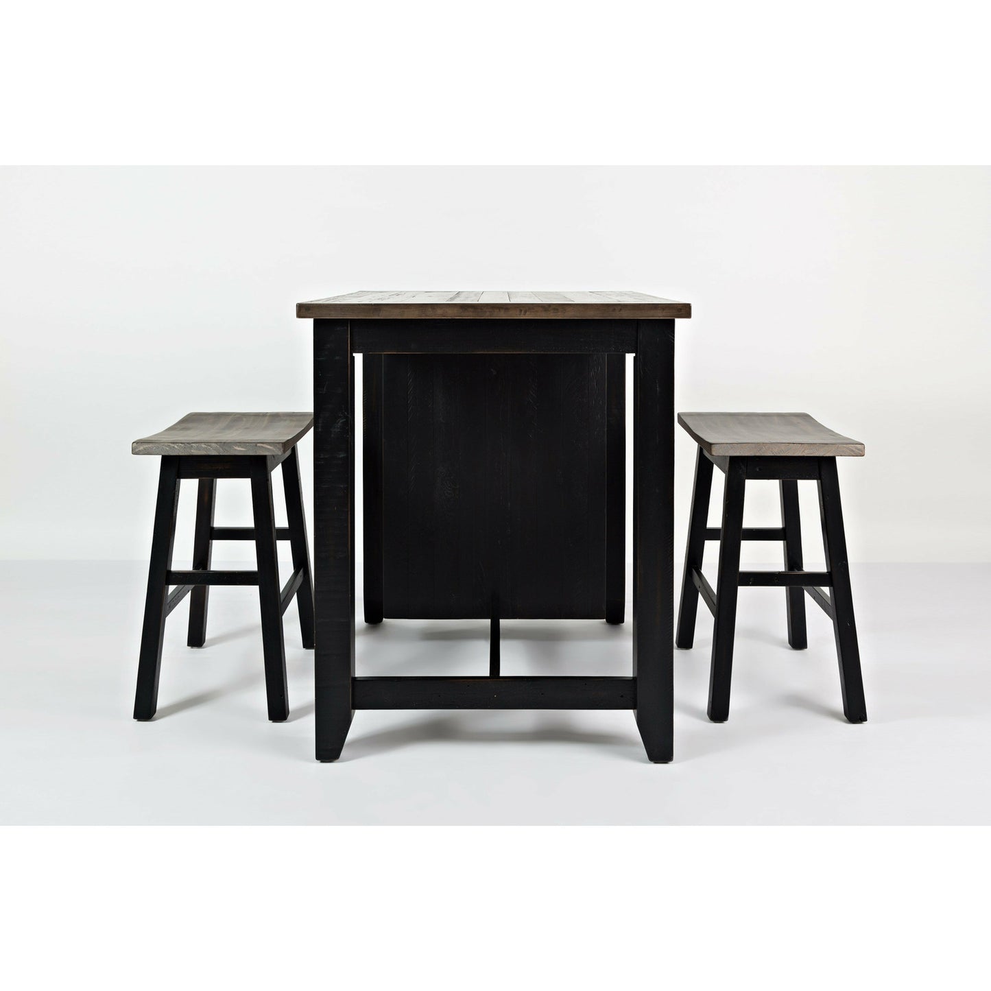 Madison County 3PC Counter Height dining With Shelves With 2 Saddle Stools- Multiple Color Options - Chapin Furniture
