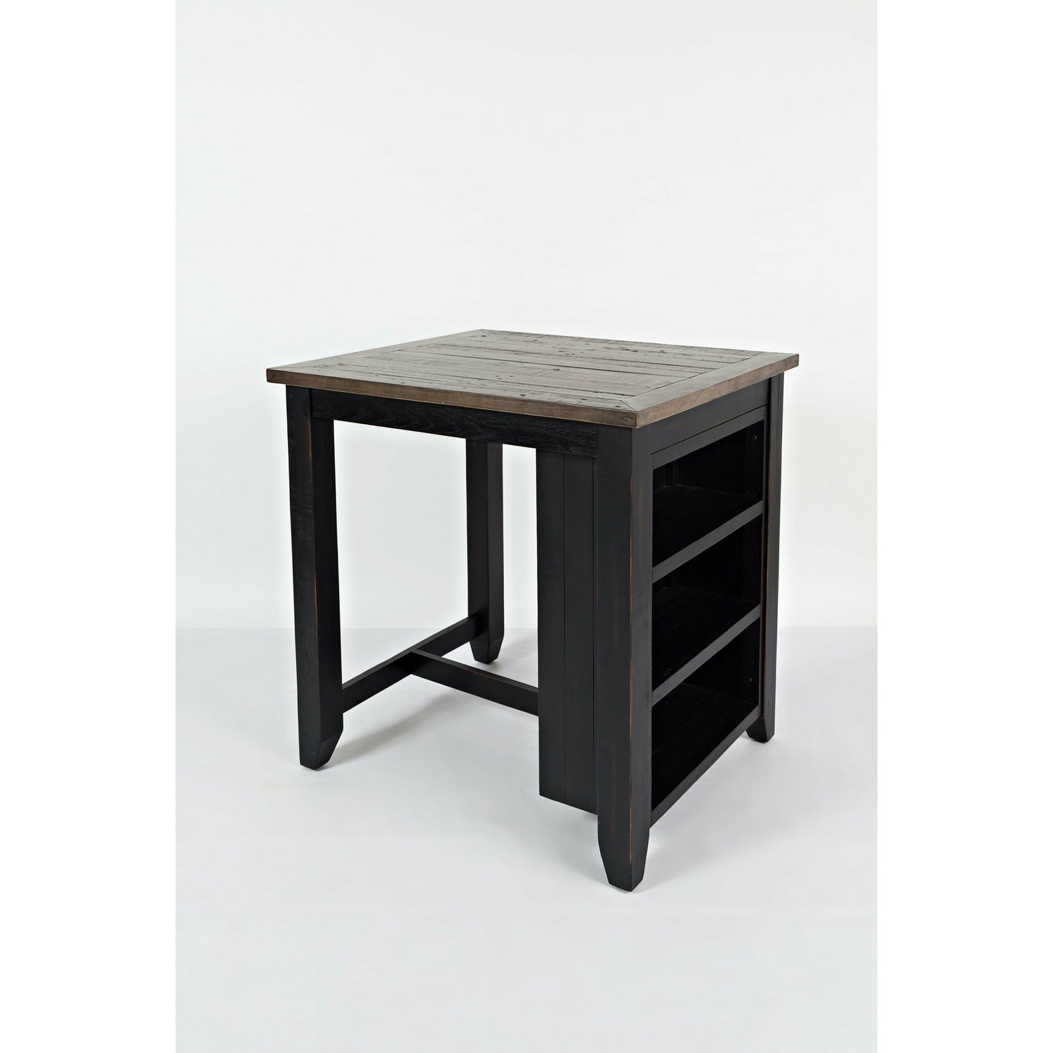 Madison County 3PC Counter Height dining With Shelves With 2 Saddle Stools- Multiple Color Options - Chapin Furniture