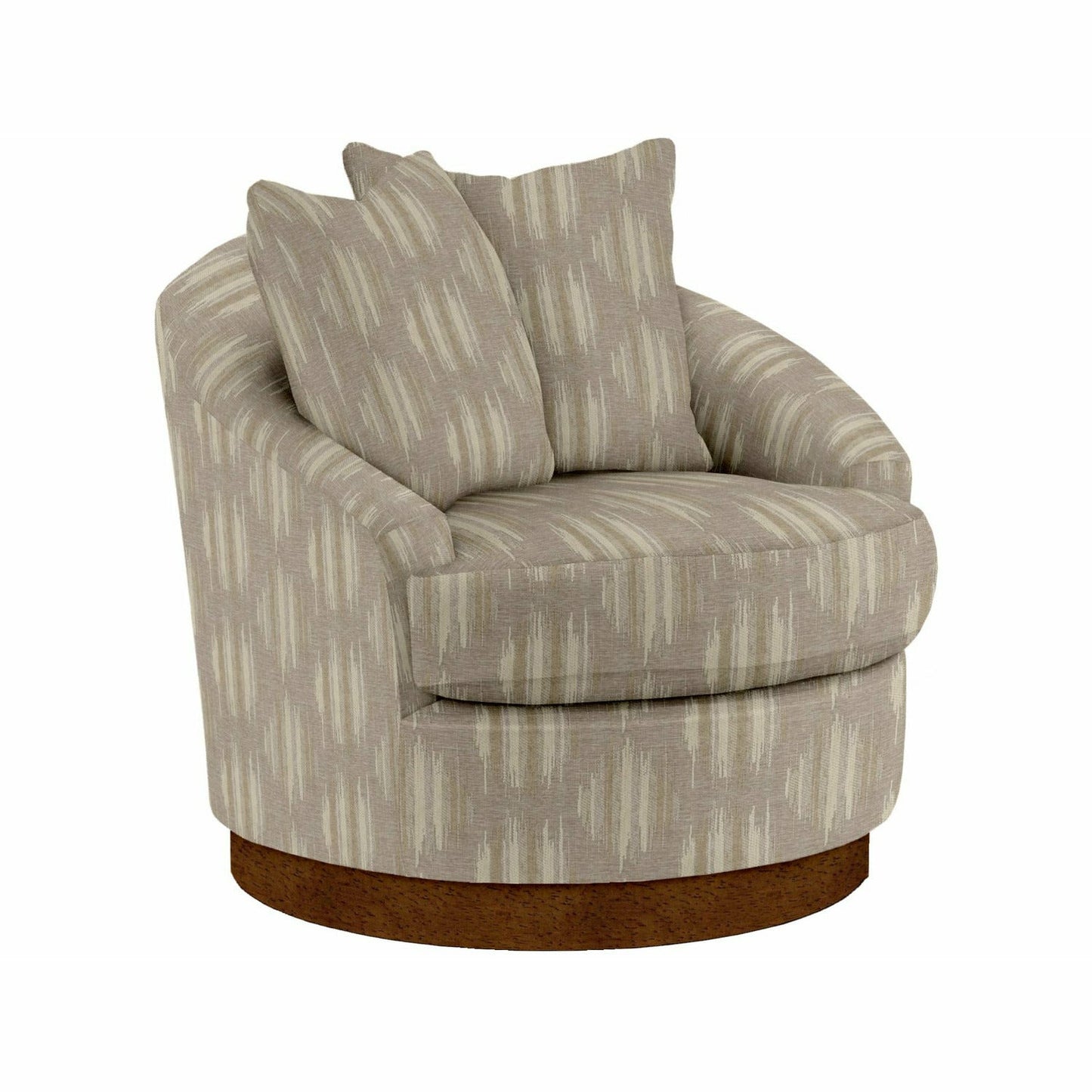 Alanna Swivel Barrel Chair- Taupe - Chapin Furniture