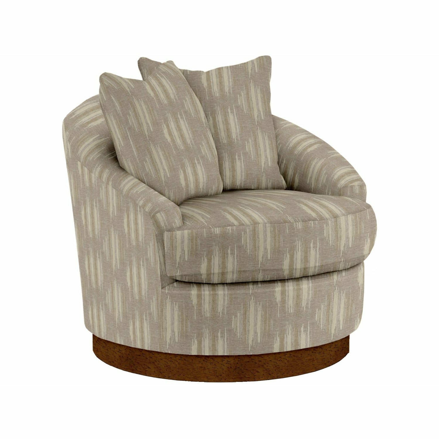 Alanna Swivel Barrel Chair- Taupe - Chapin Furniture