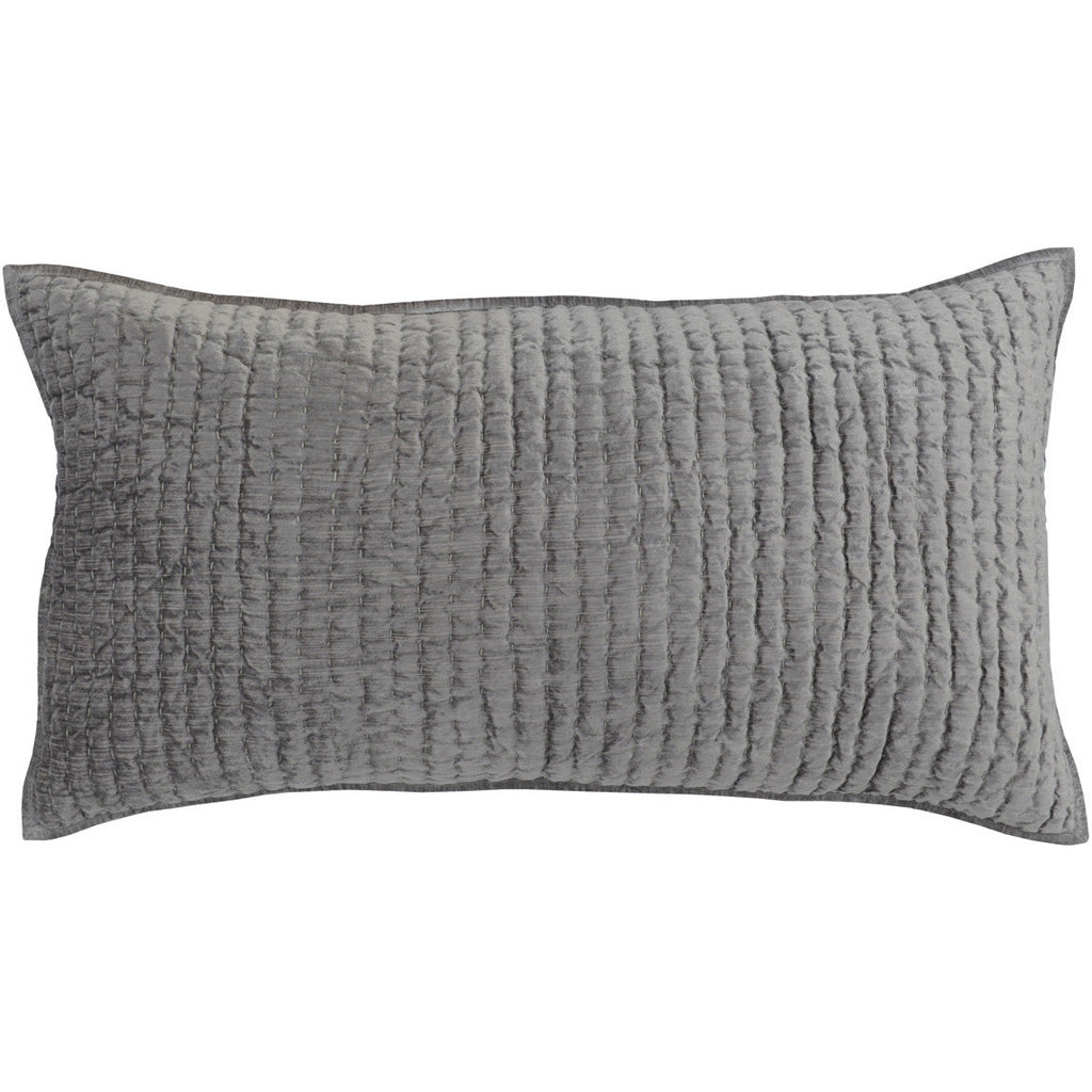Bari Velvet Gray Quilt Set - Chapin Furniture