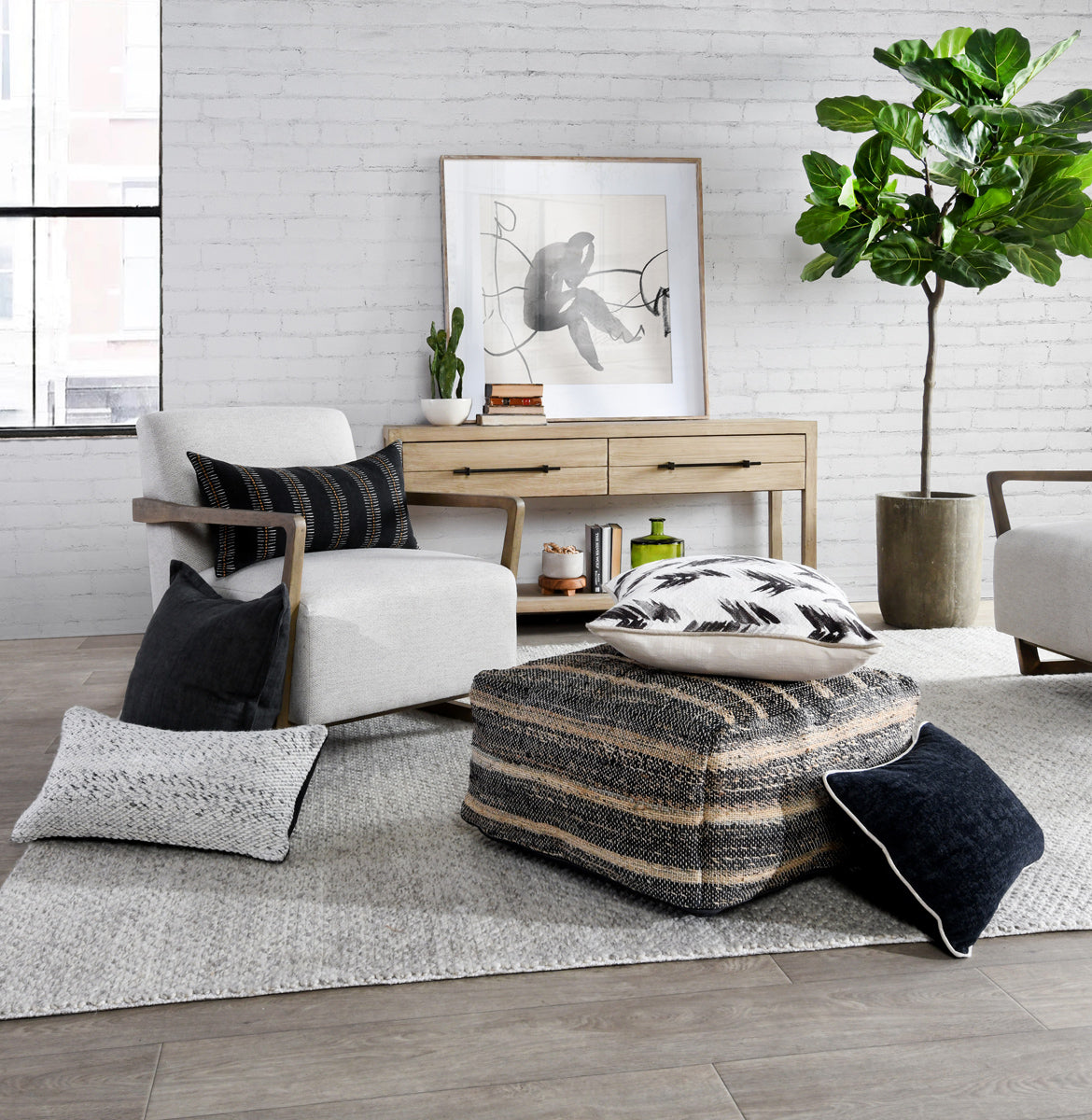 SLD Solstice Charcoal 22x22 Pillow- Set of 2 - Chapin Furniture