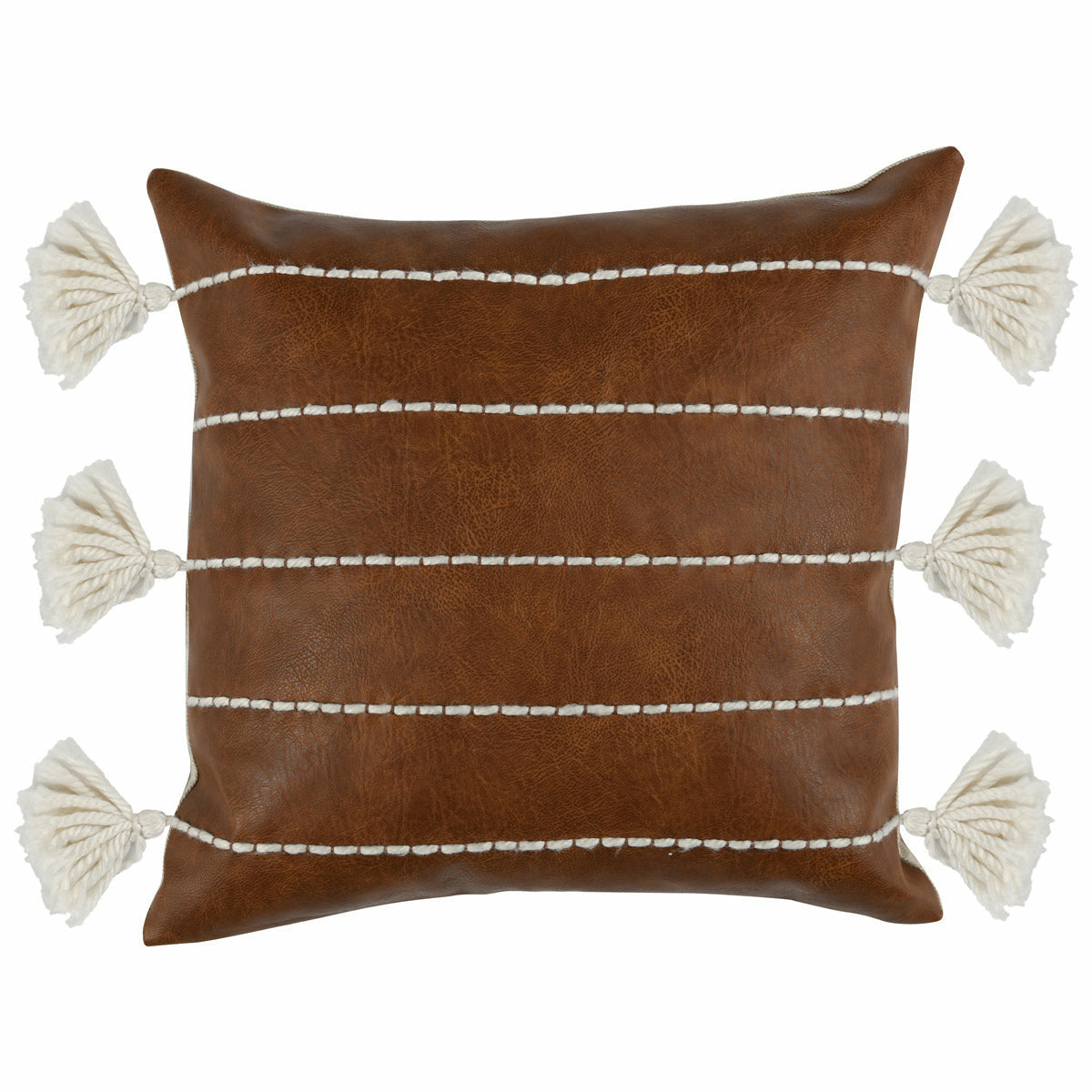 Ezekiel Vegan Leather Brown 18x18 Pillow- Set of 2 - Chapin Furniture
