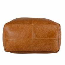 Leather Dumont Chestnut Pouf - Chapin Furniture